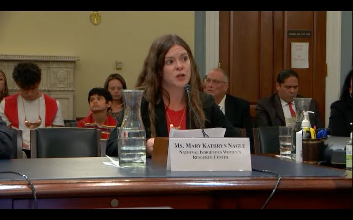 Thumbnail of mary kathryn nagle delivering testimony