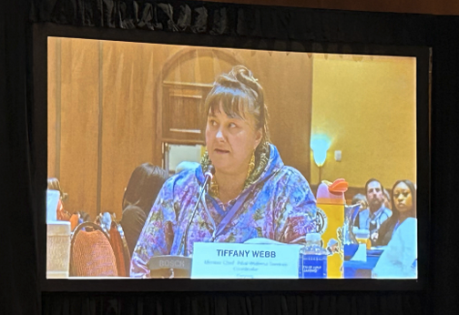 “We need to intentionally balance power between the federal and Tribal governments to avoid the imbalance between survivors and those who harm them.”—Tiffany Webb, Chief, Curyung Tribe./ Photo courtesy of Paula Julian.