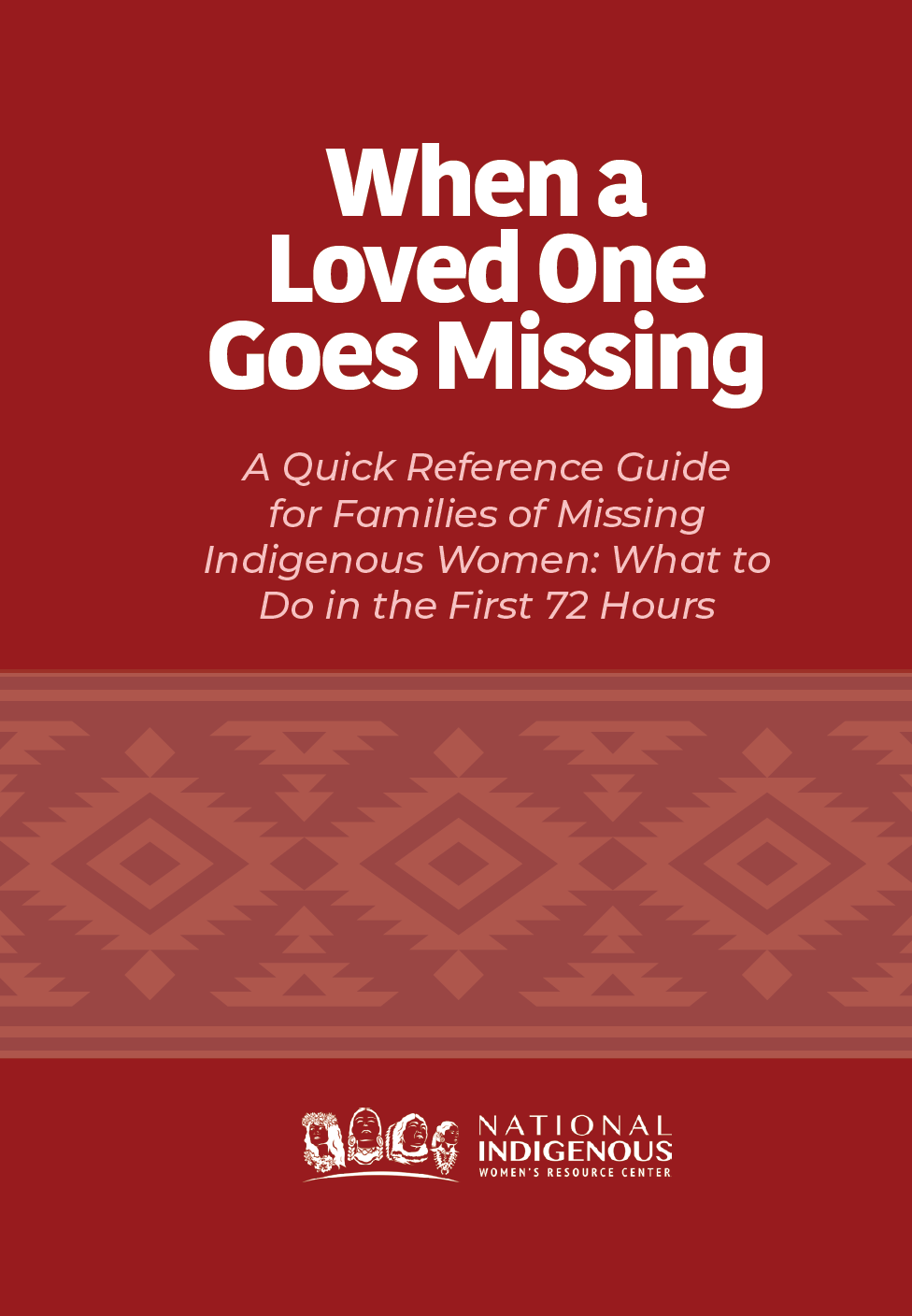 red cover of booklet, "When a Loved One Goes Missing"