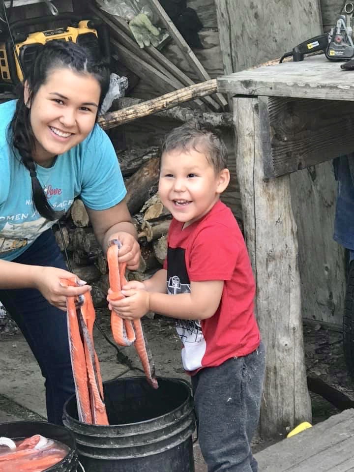 Elizabeth Jerue (left) and son Weston Jerue (right). (Photo courtesy of Tami Truett Jerue, AKNWRC).