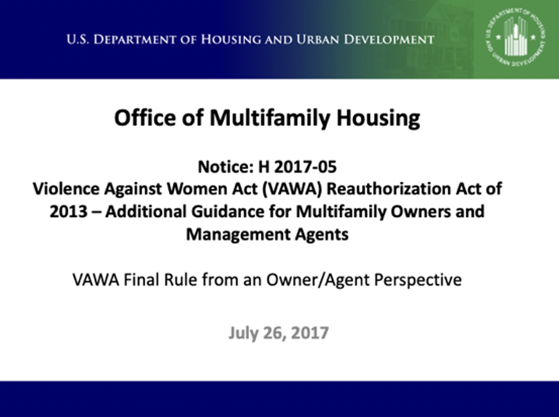 VAWA Final Rule from an Owner/Agent Perspective