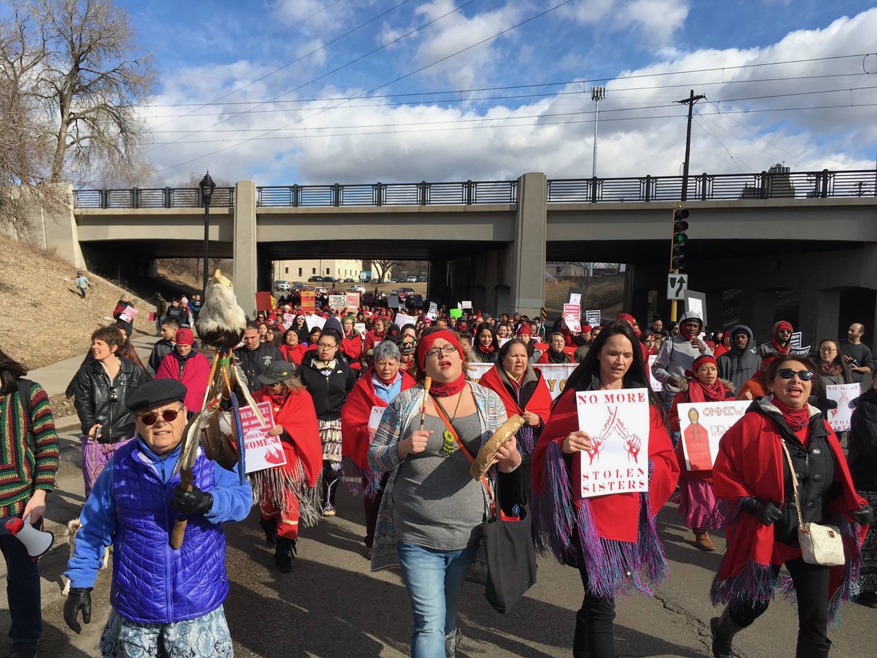 Photo of protesters during 2017 MMIW March in Minneapolis