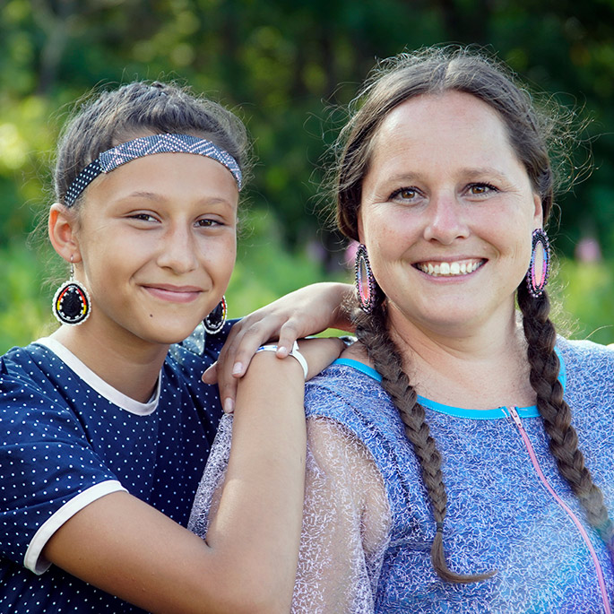 Image of two young Native women.