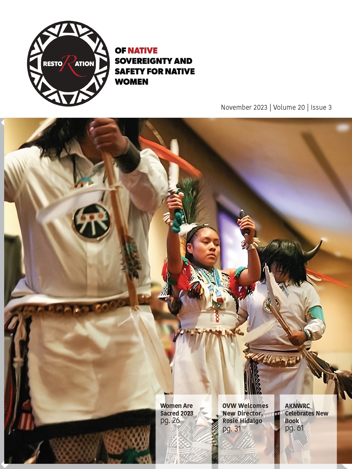 November 2023 cover, young Native dancers from the SW performing