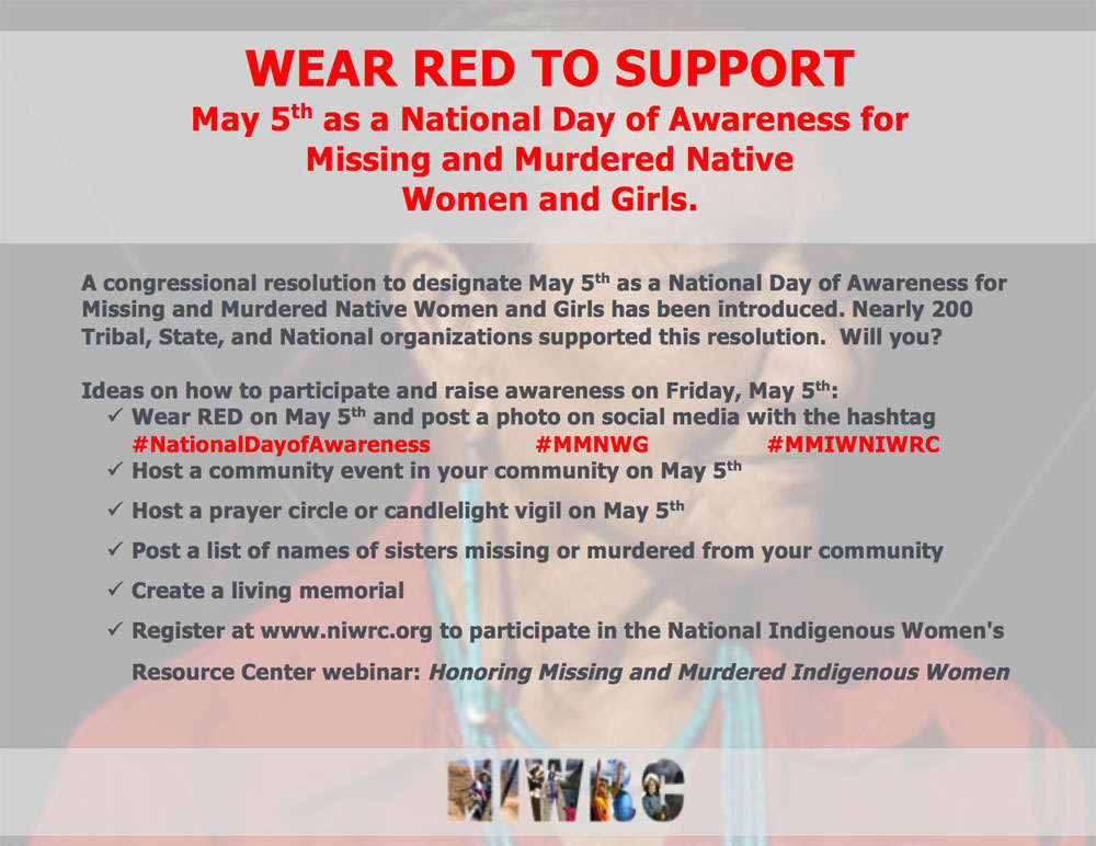 May 5th as a National Day of Awareness for Missing and Murdered Native Women and Girls