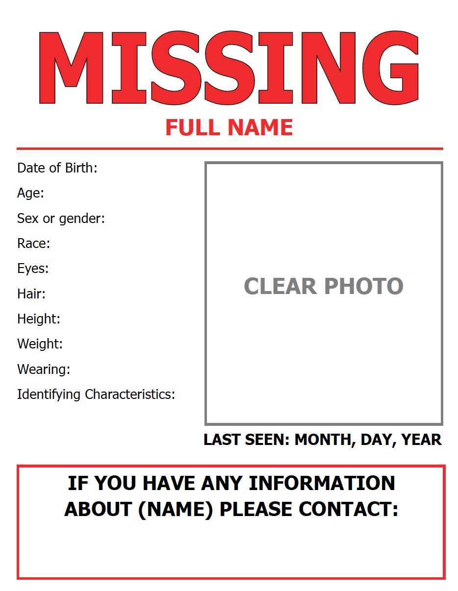 Missing Person Poster