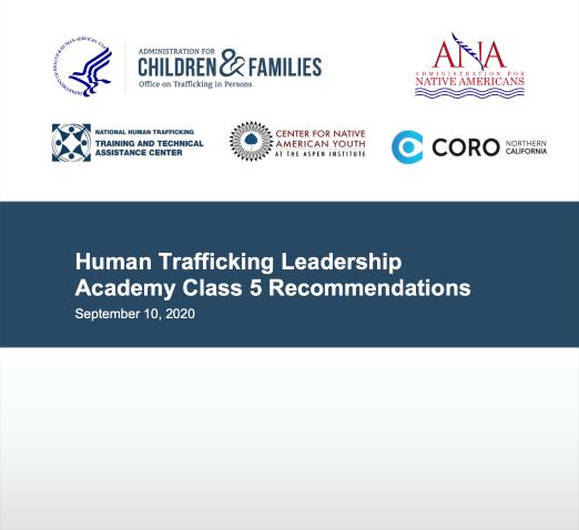Human Trafficking Leadership Academy Class 5 Recommendations