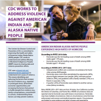 CDC Violence Against American Indian and Alaska Native People