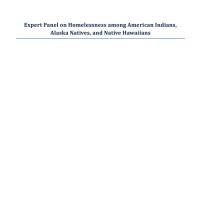 Expert Panel on Homelessness among American Indians, Alaska Natives, and Native Hawaiians