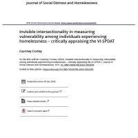 Invisible Intersectionality in Measuring Vulnerability Among Individuals Experiencing Homelessness – critically appraising the VI-SPDAT