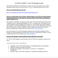 Front page of STTARS FACT SHEET- VAWA 2022 Housing Provisions