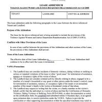 Section 8 VAWA Lease Addendum