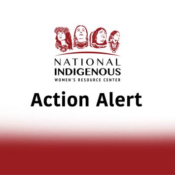 Image of red and black logo with action alert.